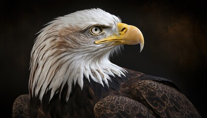Obraz premium American bald eagle head portrait