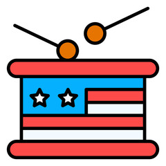 Drum, instrument, music, sticks, day Icon