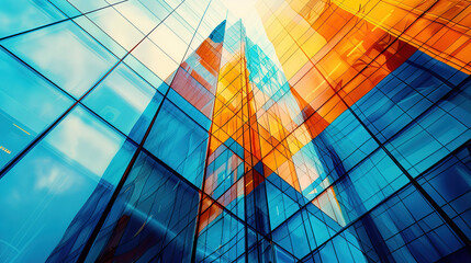 Modern architectural glass facade