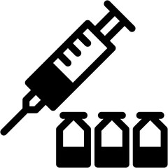 Vector Icon Vaccine, medicine, drugs, injection, syringe Icon