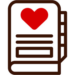 Dairy, contact book, agenda, heart, notebook Icon