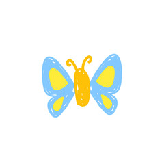 child drawing butterfly
