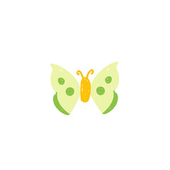 child drawing butterfly