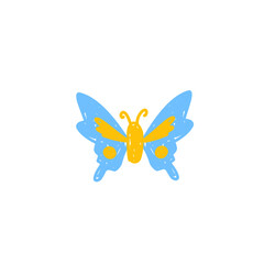 child drawing butterfly