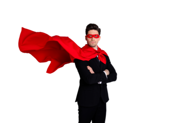 Portrait of nice attractive strong virile macho masculine incognito ready perfect great excellent ideal guy wearing bright super look outfit mantle isolated over light gray background