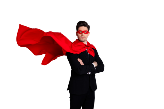 Portrait of nice attractive strong virile macho masculine incognito ready perfect great excellent ideal guy wearing bright super look outfit mantle isolated over light gray background