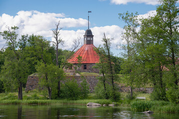 The ancient fortress of Korela on the banks of the Vuoksa River. Priozersk, Leningrad region, Russia