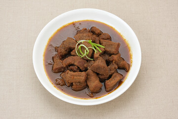 Daging Kelem, made from beef, coconut milk and spices. Indonesian food
