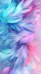 Abstract vibrant feather background in pastel colors