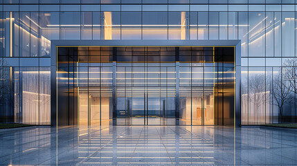 Modern architectural glass facade