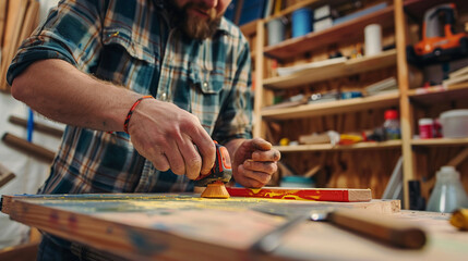 A home improvement expert demonstrating DIY products.