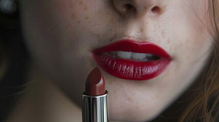 A makeup artist live swatching new lipsticks.