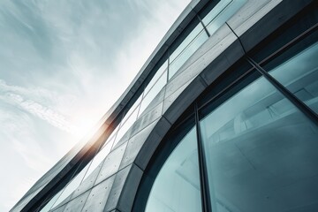 modern architectural abstract background with glass exterior panels