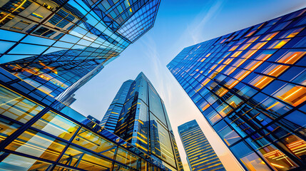 Naklejka premium Modern architectural glass facade