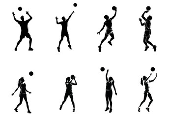 volleyball player. volleyball athlete silhouettes