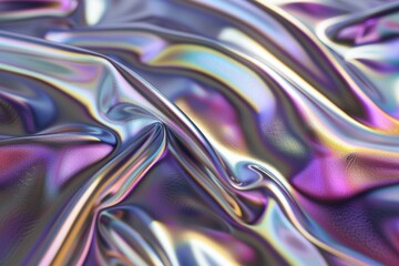 Luxurious iridescent fabric textures rippling in soft folds