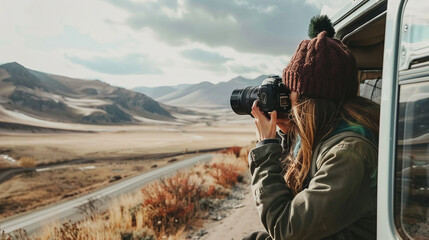 A travel vlogger sharing live adventures from a trip.