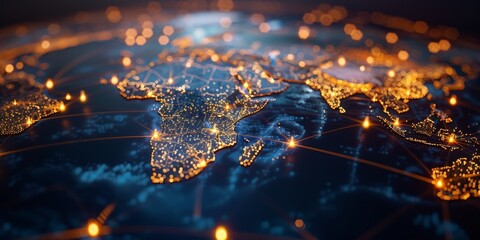 Obraz premium Digital Connectivity Spanning Across Continents