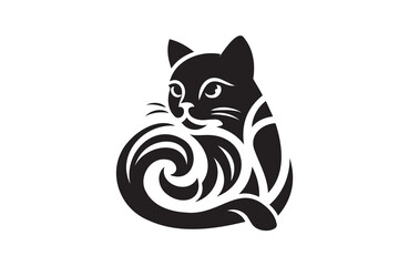Obraz premium vector of a cat icon on white background