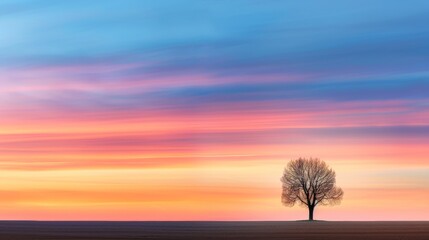 Obraz premium Create a minimalistic landscape photograph with negative space, featuring a lone mountain peak