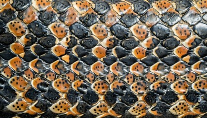 Fototapeta premium Skin snake with scales pattern. Snake skin texture