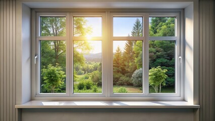A close-up of a clean, modern window with natural light filtering through , architecture, interior design, home decor, glass,reflection