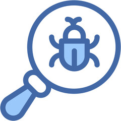 Vector Icon Bug, insect, magnify, scan, virus