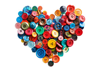 Colorful Buttons in Heart Shape
