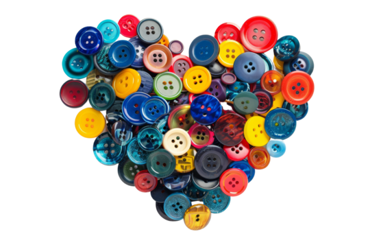 Colorful Buttons Heart Shape