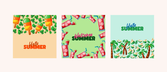 summer card design doodle illustration