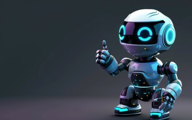 Futuristic Robot Giving Thumbs Up