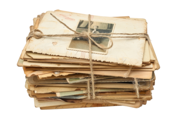 Stack of Old Vintage Photographs Tied with Twine