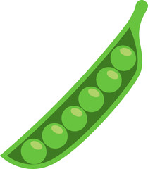 Pea Vegetable Flat Sticker Design