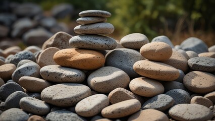 Balanced Stack of Smooth Stones