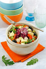 Crusty salad with mustard and honey.