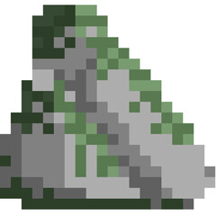 Pixel art stone with moss element 5