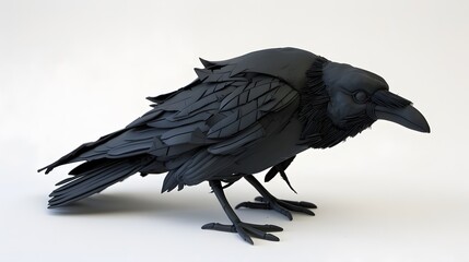 Fototapeta premium Cartoon crow isolated on white background. 