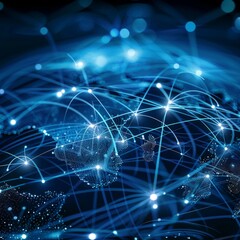 Obraz premium Digital Connectivity Spanning Across Continents