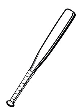 recommend clip art: simple classic wooden baseball softball bat outline vector illustration isolated transparent background