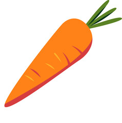 Carrot Vegetable Flat Sticker Design