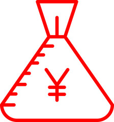 Obraz premium Yen Money Sack Icon 