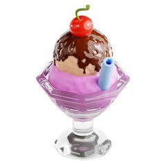 Beachside Ice Cream Delight 3D Icon Illustration