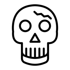 Skull Vector Line Design Icon