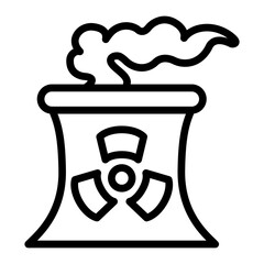 Nuclear Pollution Vector Line Design Icon