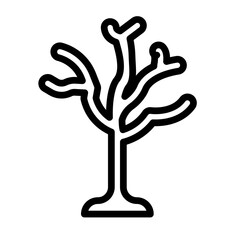 Dry Tree Vector Line Design Icon