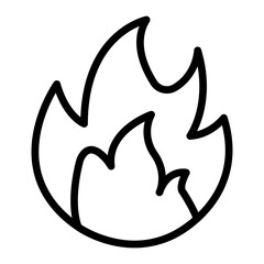 Fire Pollution Vector Line Design Icon