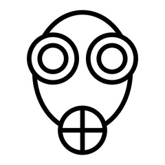 Gas Mask Vector Line Design Icon