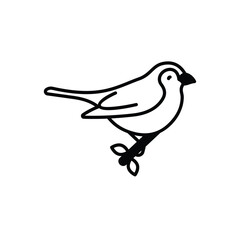 Bird On Branch vector icon