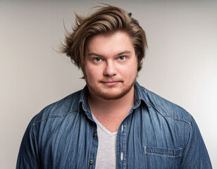 Obraz premium Studio Portrait of Young Handsome Man