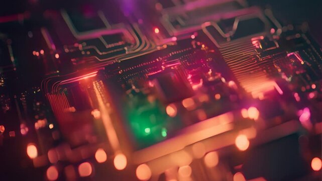 quantum computer. Circuit board. Electronic computer hardware technology. Motherboard digital chip. Tech science EDA background. Integrated communication processor. Information CPU engineering footage